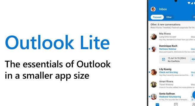 Microsoft launches Outlook Lite app