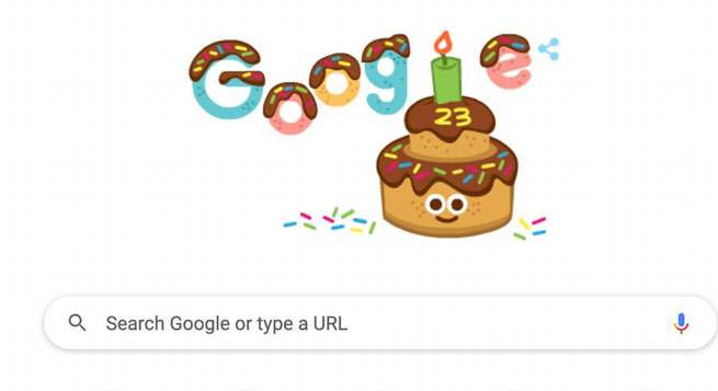 Google celebrates its 23rd birthday with a special doodle