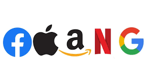 FB, Google, Apple, Amazon, Netflix logos’ collage
