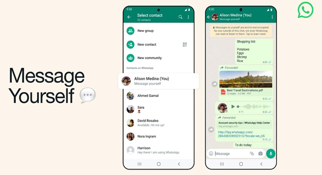 WhatsApp to rollout ‘Message Yourself’ feature in India