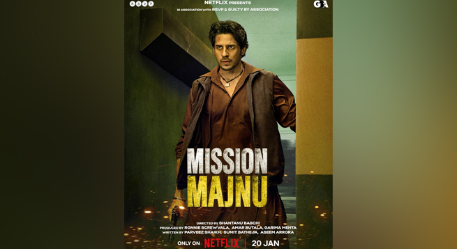 Sidharth Malhotra’s ‘Mission Majnu’ heading to Netflix