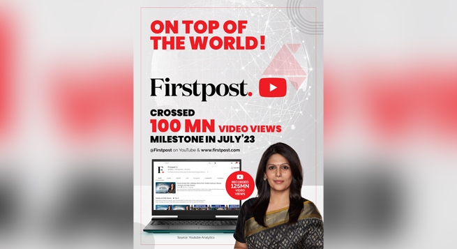 Firstpost crosses 100mn YouTube views
