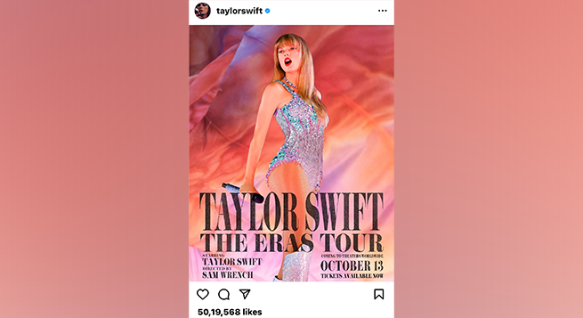 ‘Taylor Swift: The Eras Tour’ film to release globally‘Taylor Swift: The Eras Tour’ film to release globally