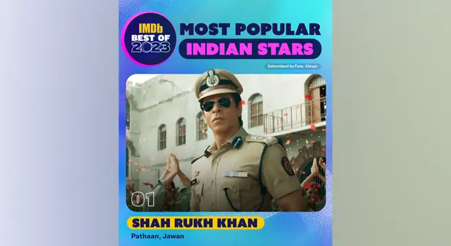 SRK IMDb’s most popular Indian star of ’23; Alia, Deepika follow