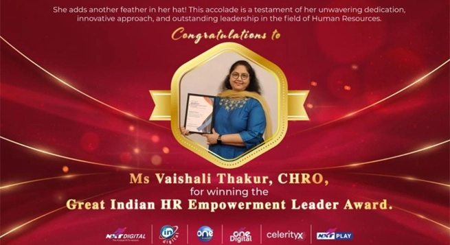 NxtDigital HR chief Thakur honoured with leadership award