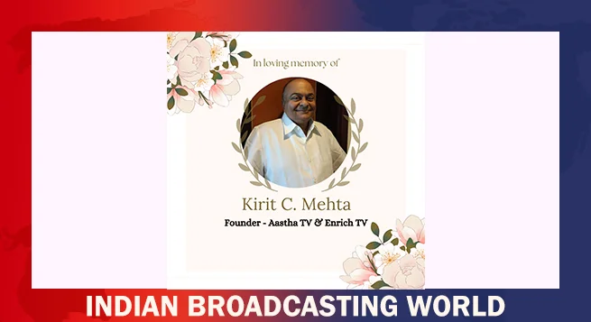 Kirit C Mehta founder of Aastha channel passes away