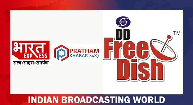 DD Free Dish MPEG2 slots for Bharat Express, Pratham Khabar