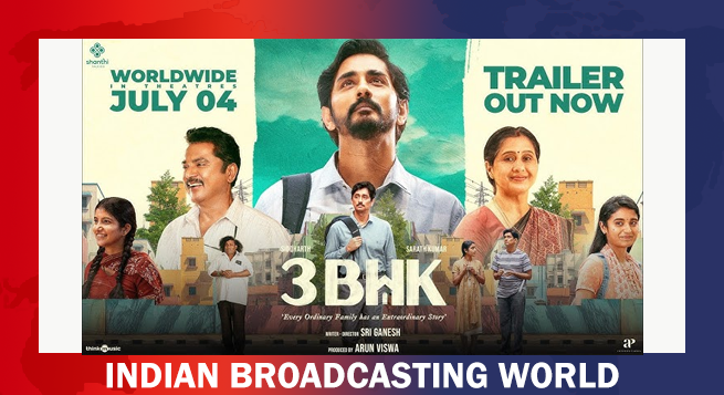 Siddharth ‘3BHK’ trailer out now
