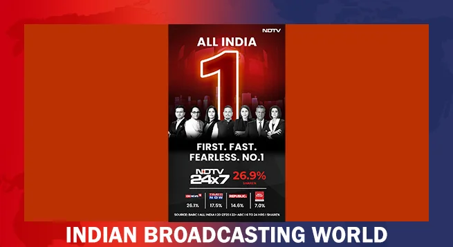NDTV 24x7 emerges as No.1 English news channel